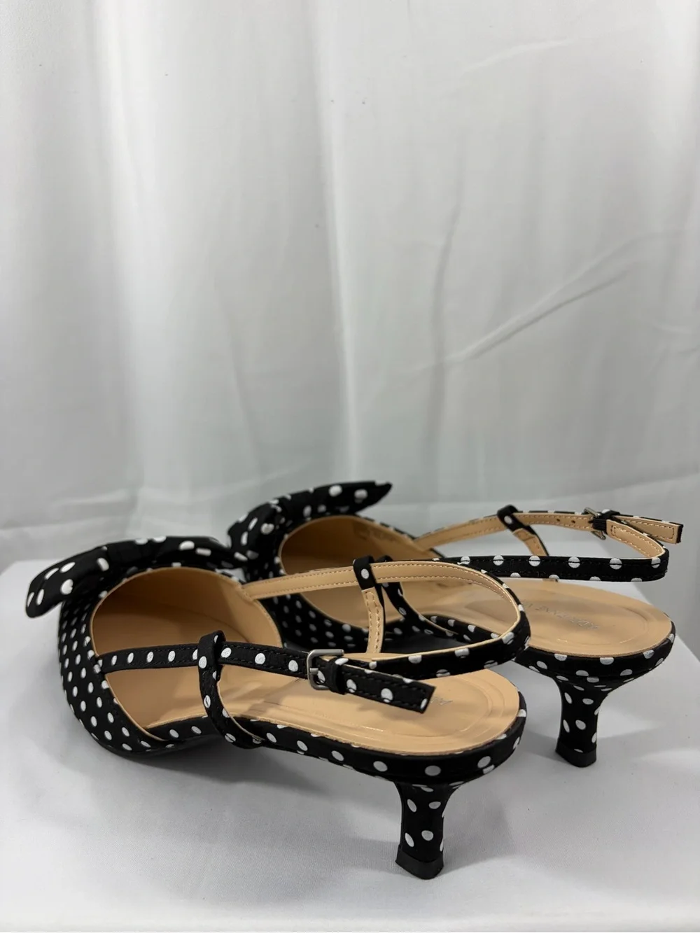 NWT Adrienne Vittadini Women’s Size 10 Black and White Polka Dot Pump Heels